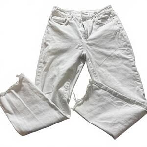 PAIGE White Cindy Jean SZ 30 High Rise, Straight Leg Quiet Luxury Preppy Trendy